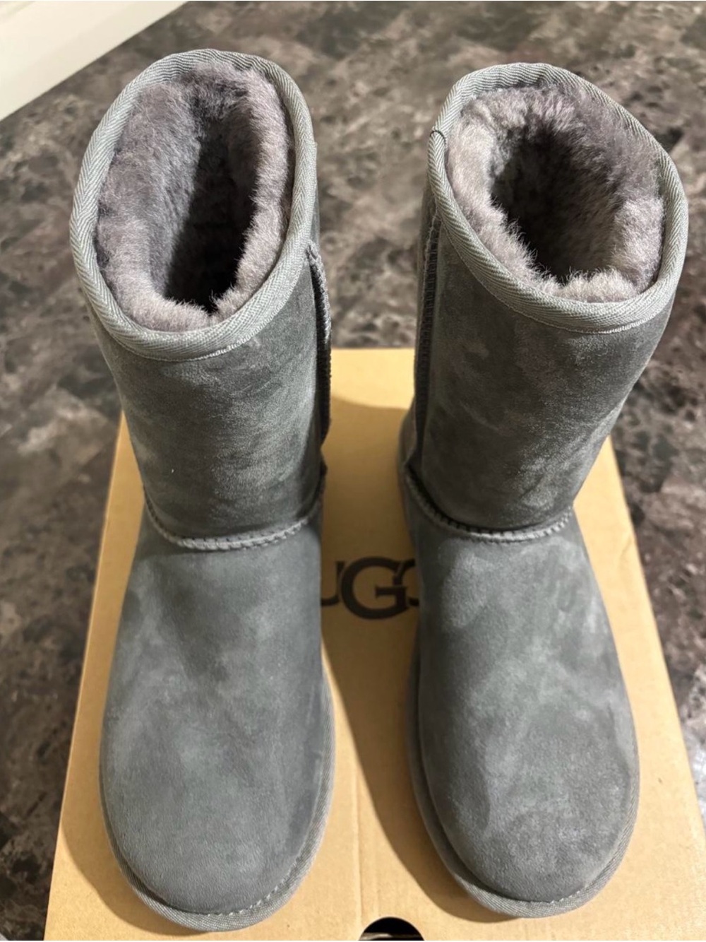 UGG Classic Short Boots in Charcoal Gray